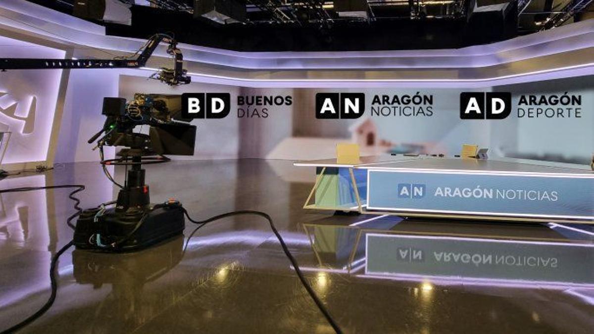 Plató de los informativos de Aragón TV.