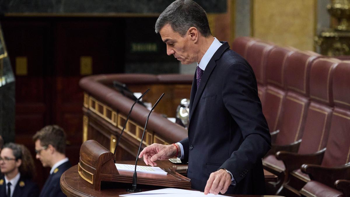 El presidente del Gobierno, durante su comparecencia de este miércoles en el Congreso.