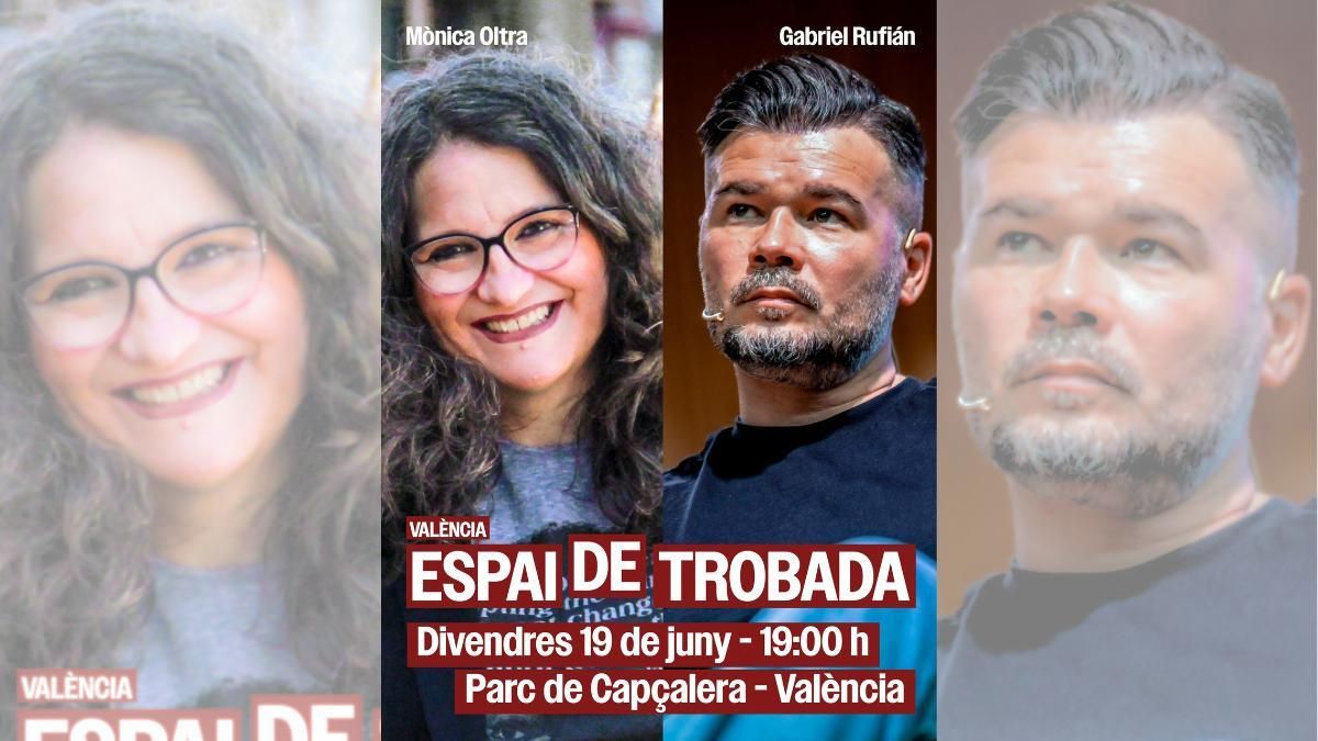 Oltra y Rufián compartirán un acto conjunto en València para "inspirar" frente a la "salvajada" que viene