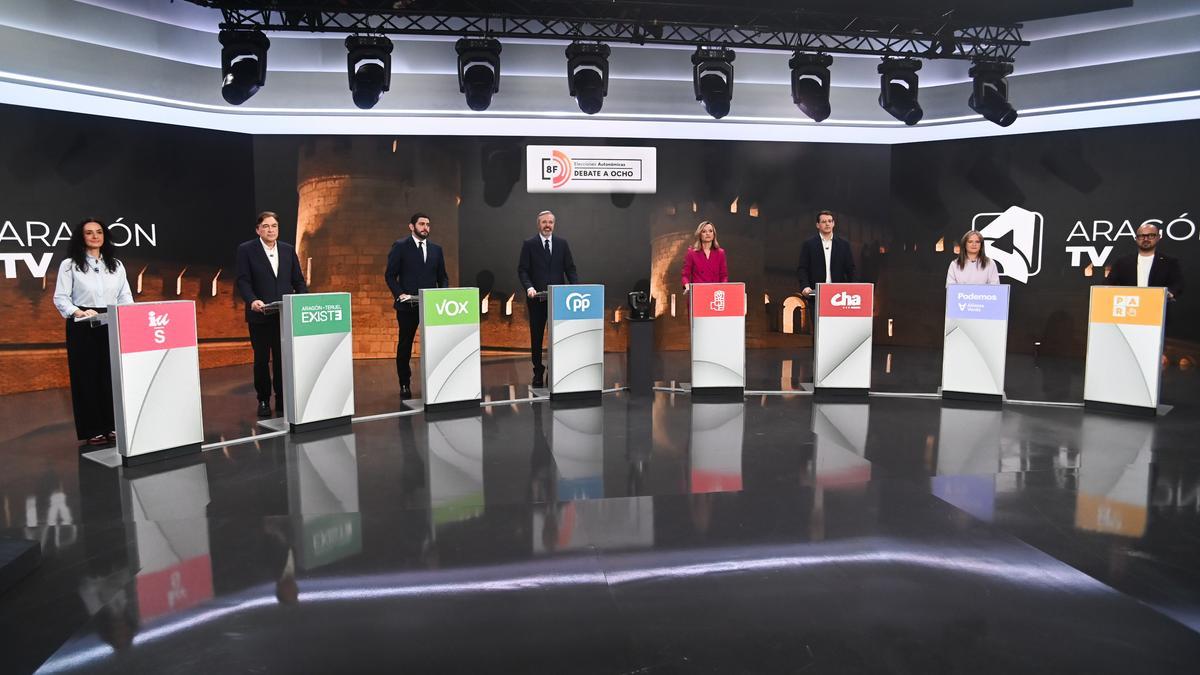 Participantes de los distintos partidos en el debate previo a las elecciones de Aragón.