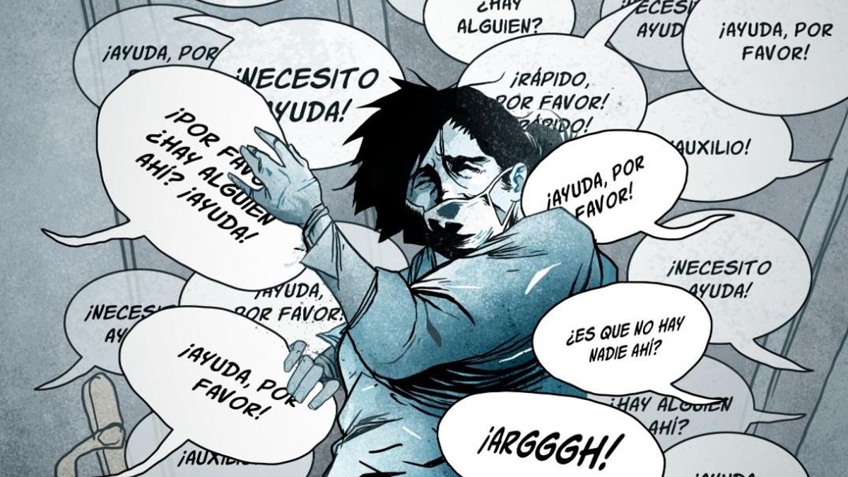 Una viñeta de la novela gráfica '7.291'.
