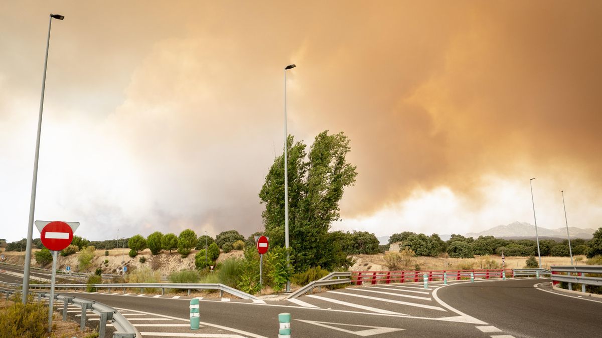 Carretera cortada, a 24 de julio de 2026, en Chapinería, Madrid