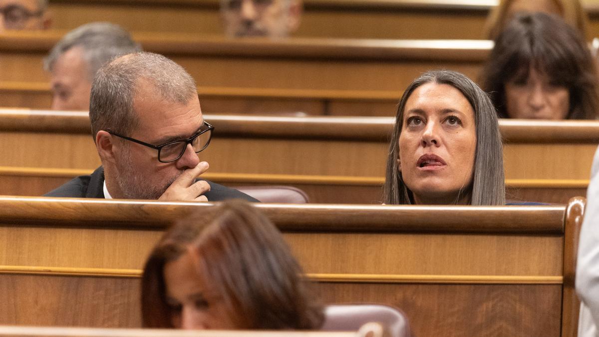 La portavoz de Junts en el Congreso, Miriam Nogueras, durante una sesión plenaria en el Congreso de los Diputados.
