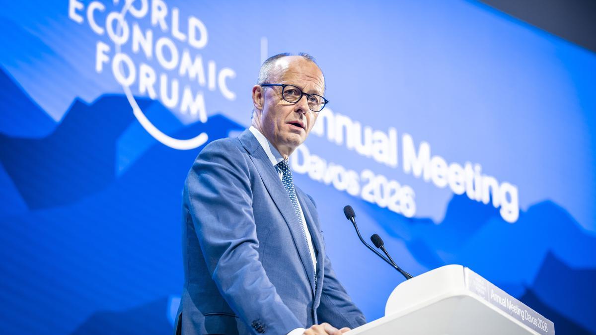 El canciller alemán, Friedrich Merz, en el World Economic Forum 2026, en Davos, Suiza, el 22 de enero de 2026.