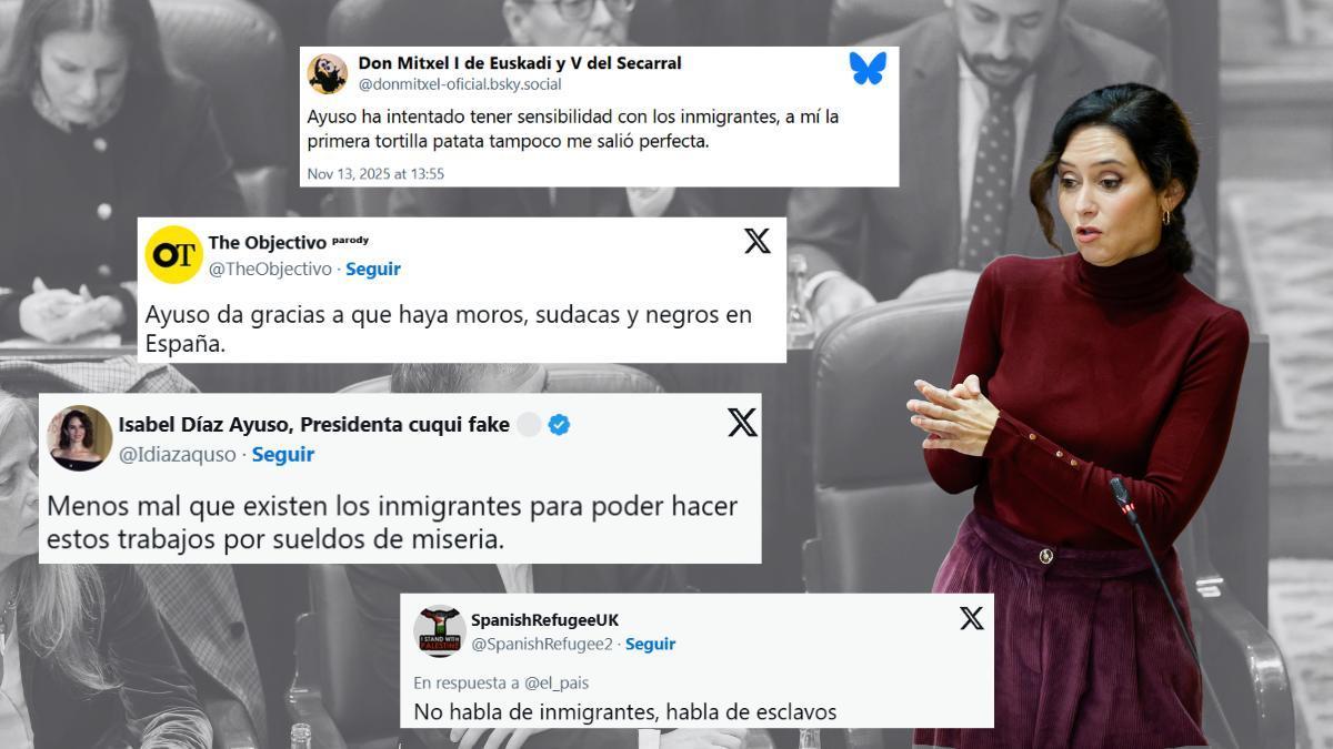 Post de redes sociales criticando a Ayuso.