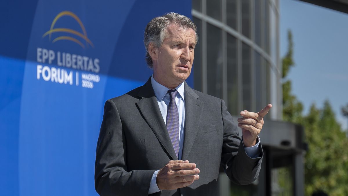 El presidente del PP, Alberto Núñez Feijóo, durante la sesión de apertura del Foro internacional EPP