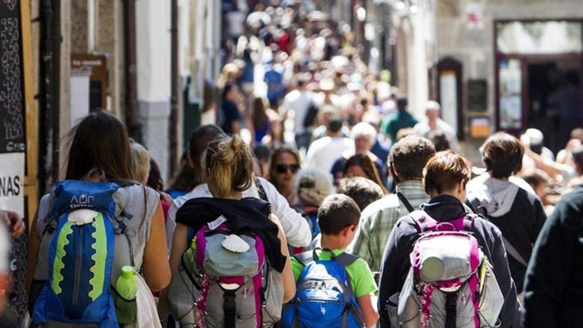Peregrinos en Compostela.