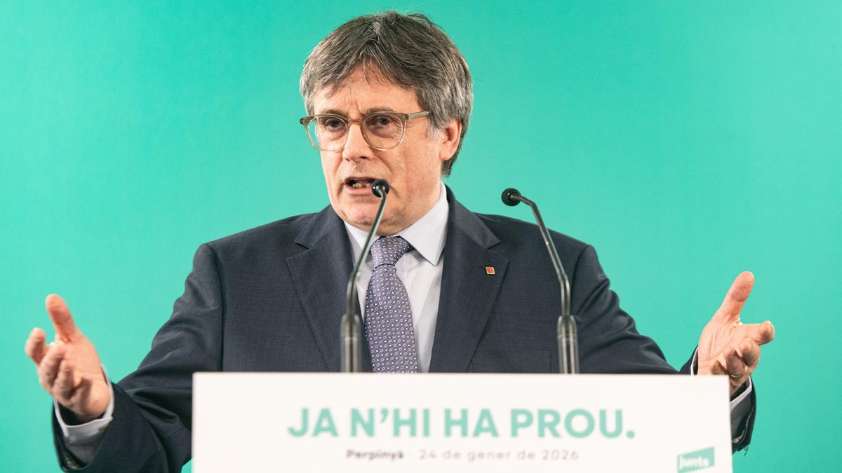 El presidente de Junts per Catalunya, Carles Puigdemont a 24 de enero de 2026, en Perpiñán (Francia).