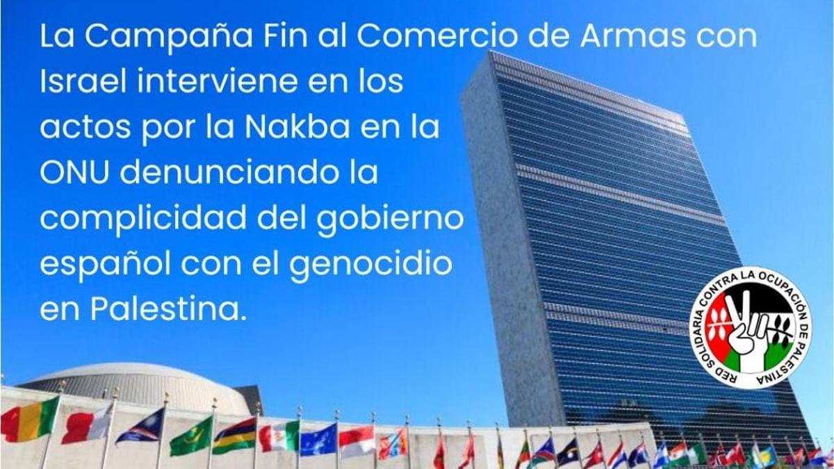 Cartel de la campaña para la intervención en la ONU.