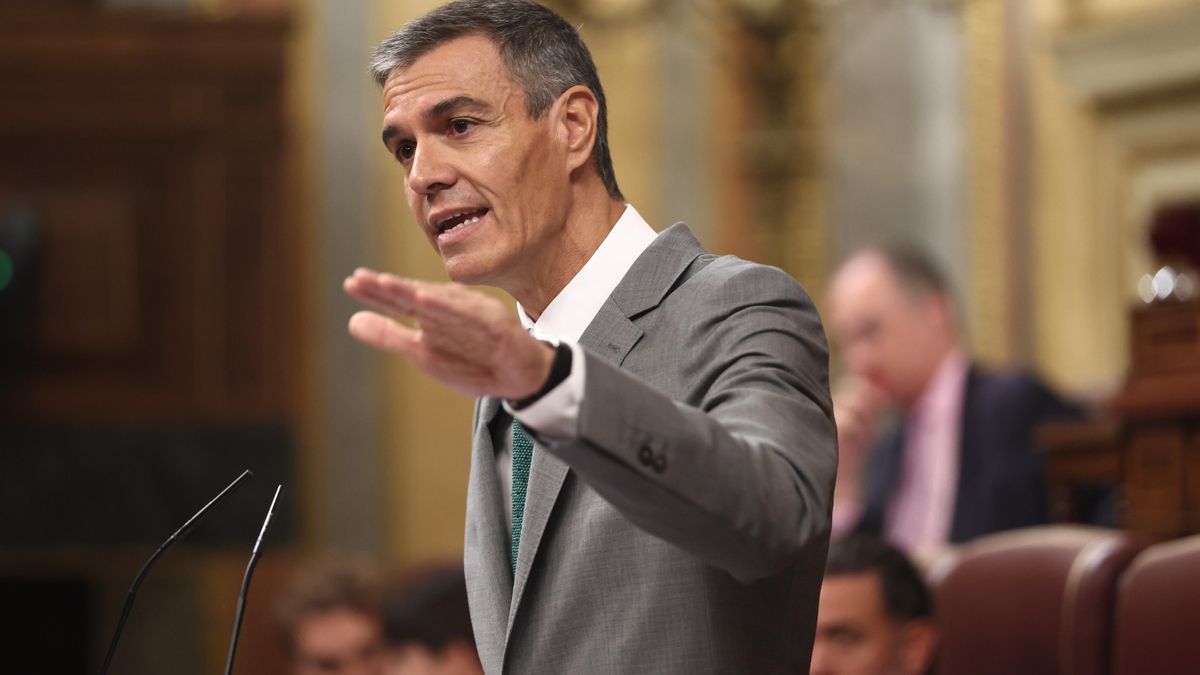 El presidente del Gobierno, Pedro Sánchez, comparece durante una sesión plenaria en el Congreso de los Diputados