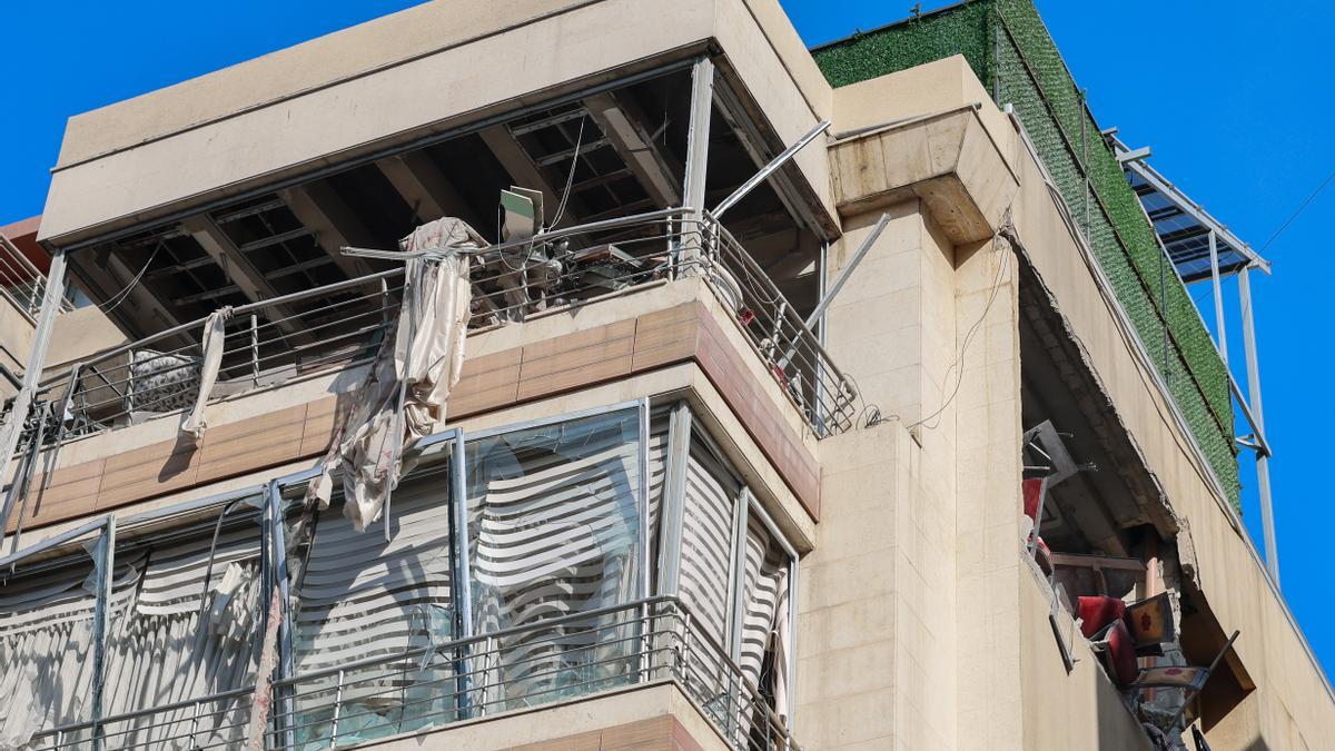 Ataque militar israelí en el distrito de Jnah de Beirut, en Líbano.
