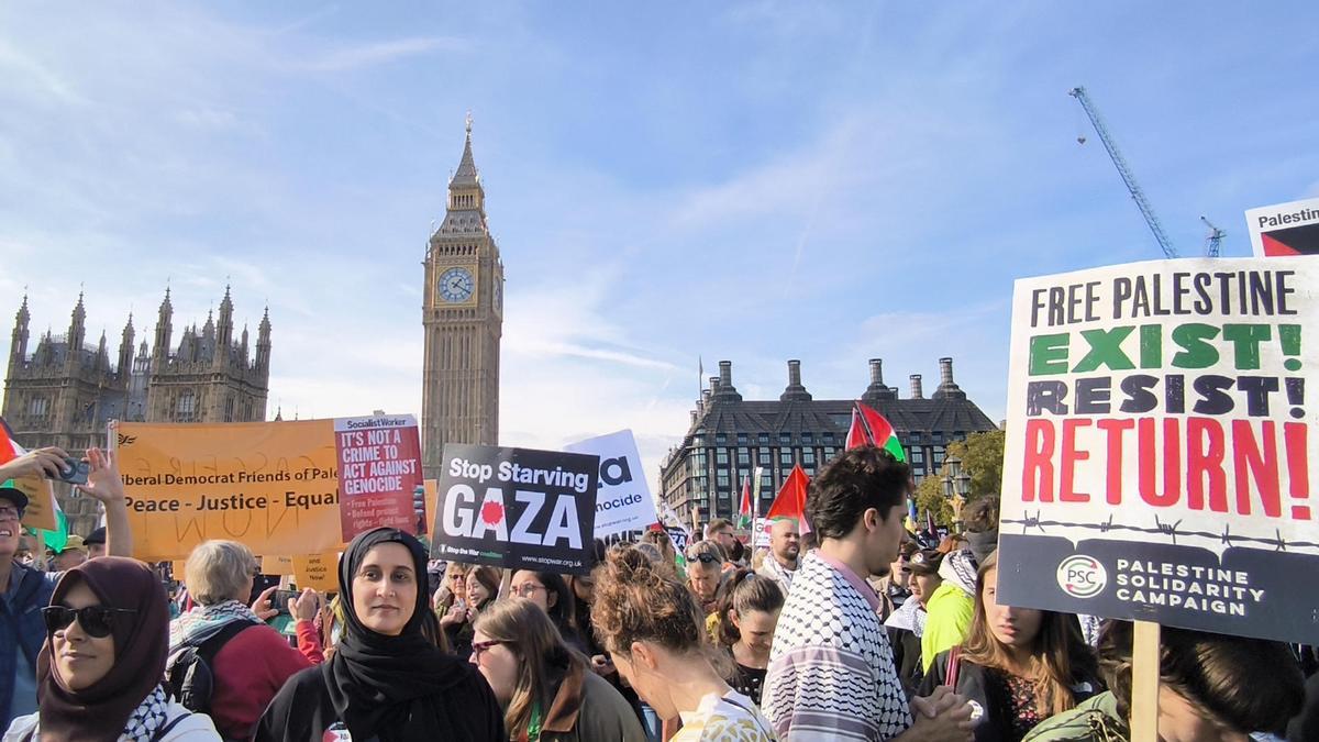 Manifestación en Londres en favor de Palestina