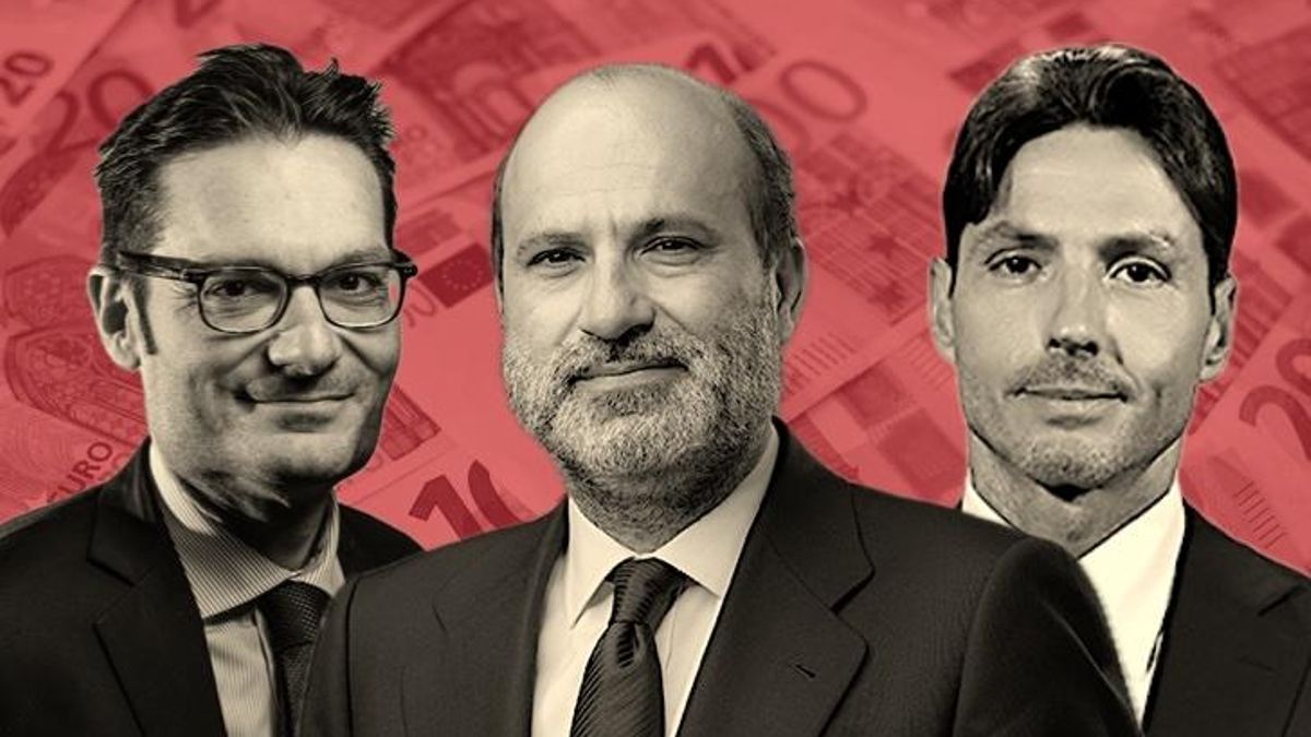 Joseph Oughourlian (Prisa), Javier Bardají (Atresmedia) y Pier Silvio Berlusconi (Mediaset).