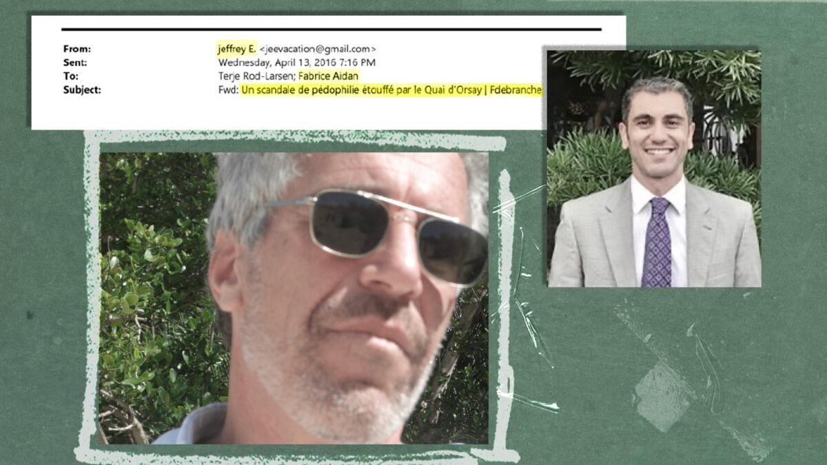 Extracto de un correo electrónico entre Jeffrey Epstein y Fabrice Aidan.