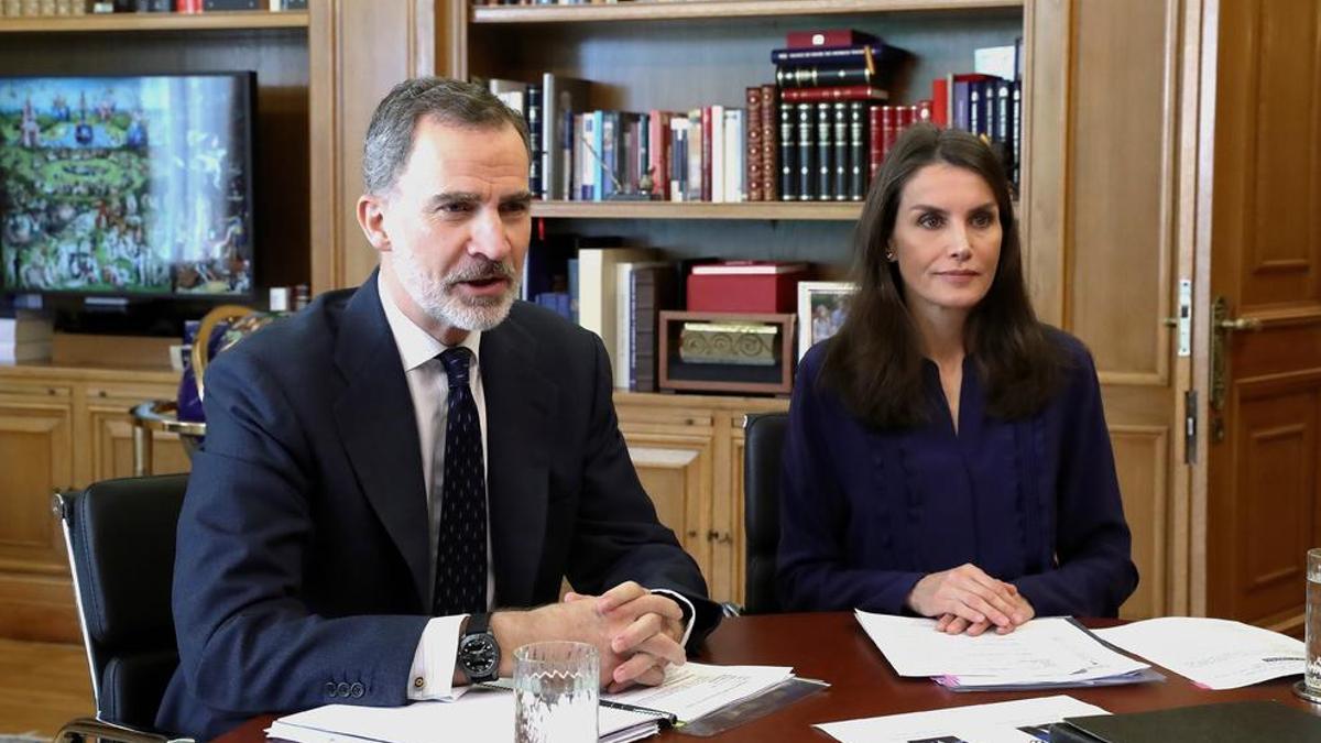 El rey Felipe VI y la reina Letizia en el Palacio de la Zarzuela.
