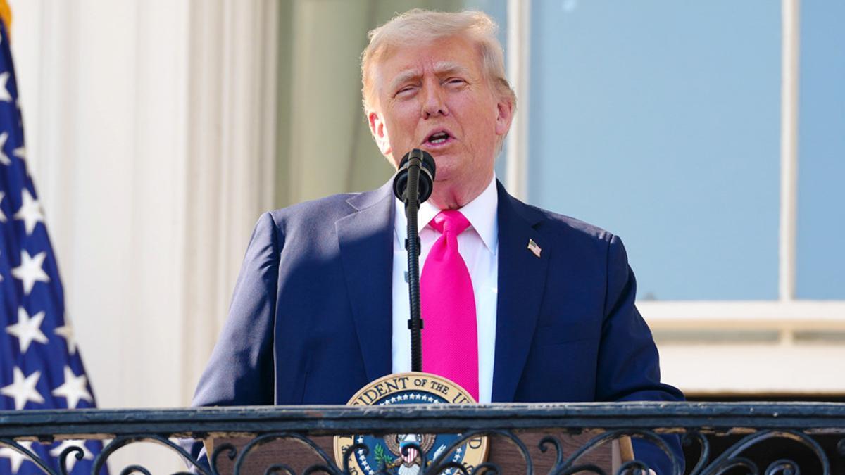 Donald Trump durante la celebración del 4 de julio en la Casa Blanca.