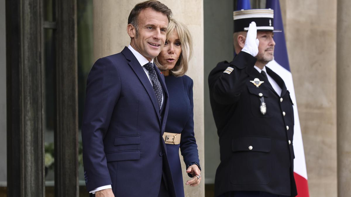 El presidente Macron este jueves en el Palacio del Elíseo de París.
