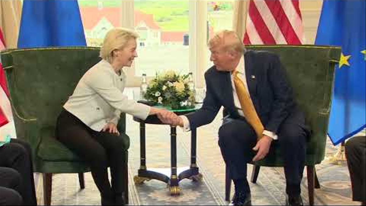 Así ha sido el inicio del encuentro entre Trump y Von der Leyen