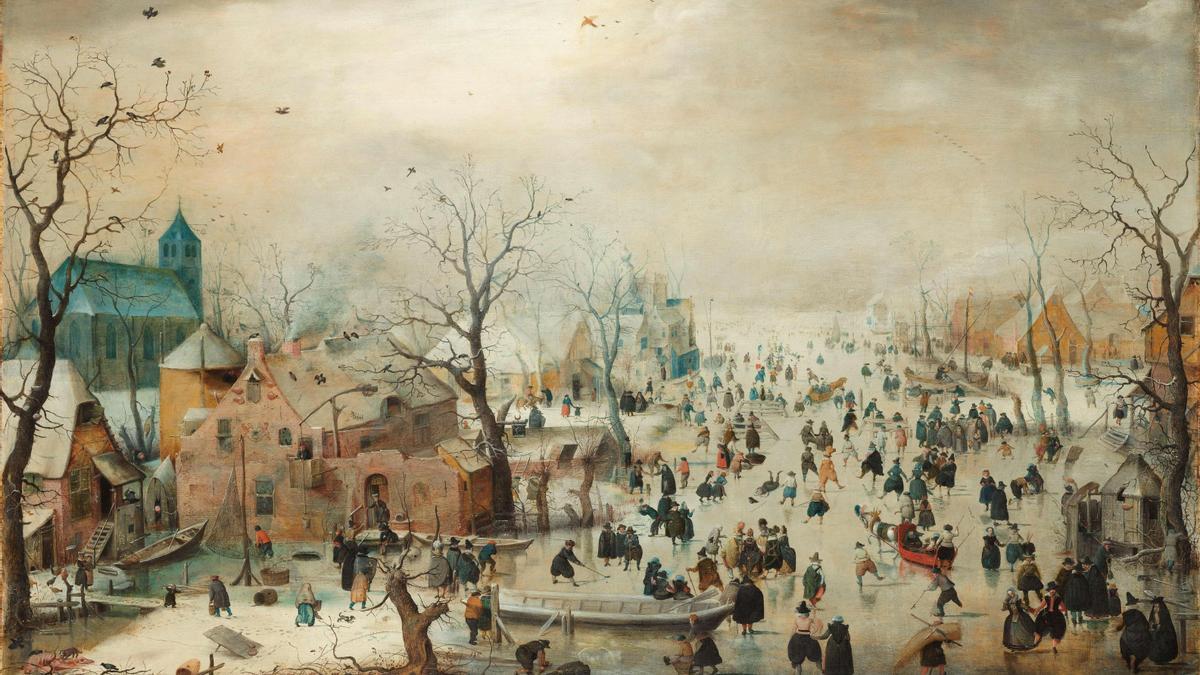 Hendrick Avercamp, Paisaje de invierno, 1608, Rijksmuseum, Amsterdam.