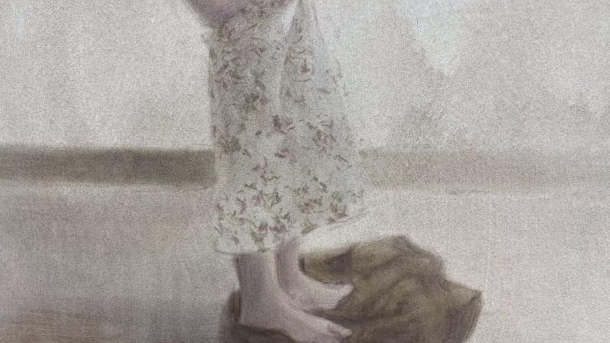 'Irene vistiendose'. Óleo sobre lienzo (2026).