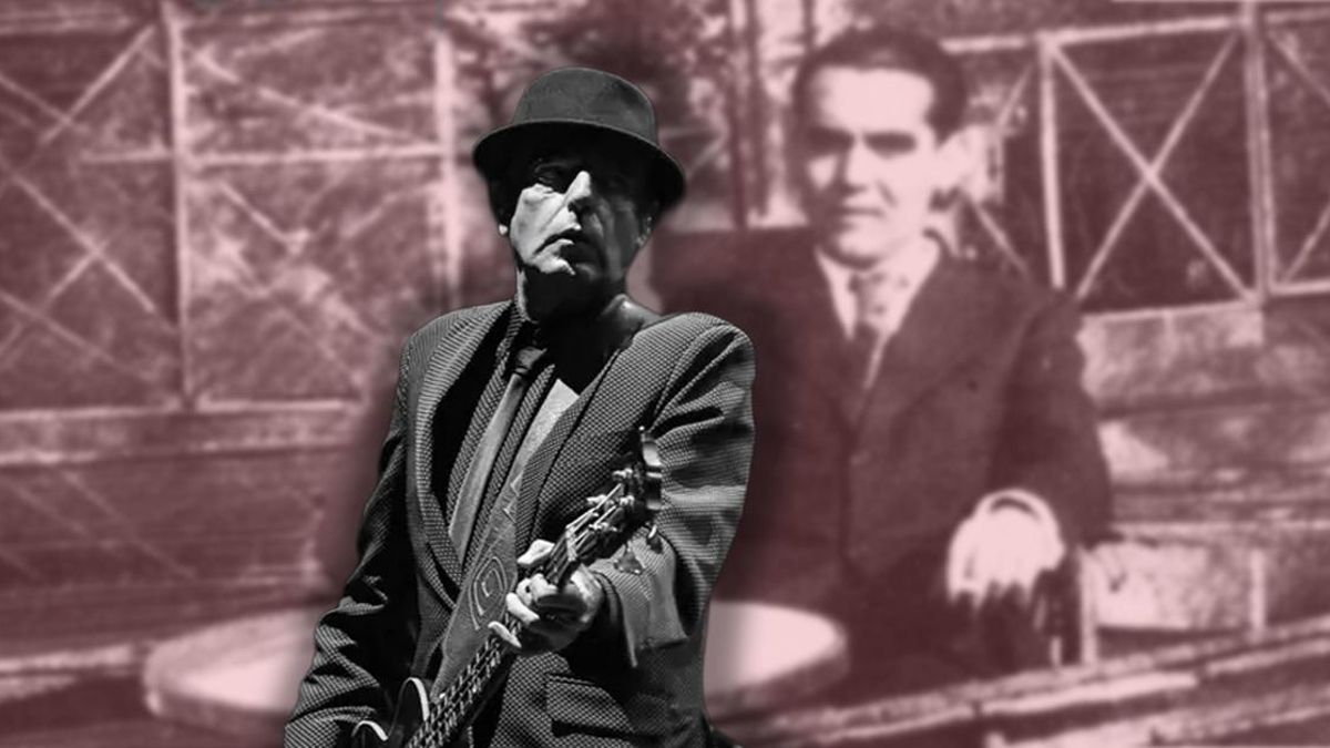 Montaje del músico Antonio Arias en una actuación de Lagartija Nick, sobre una imagen de Lorca.