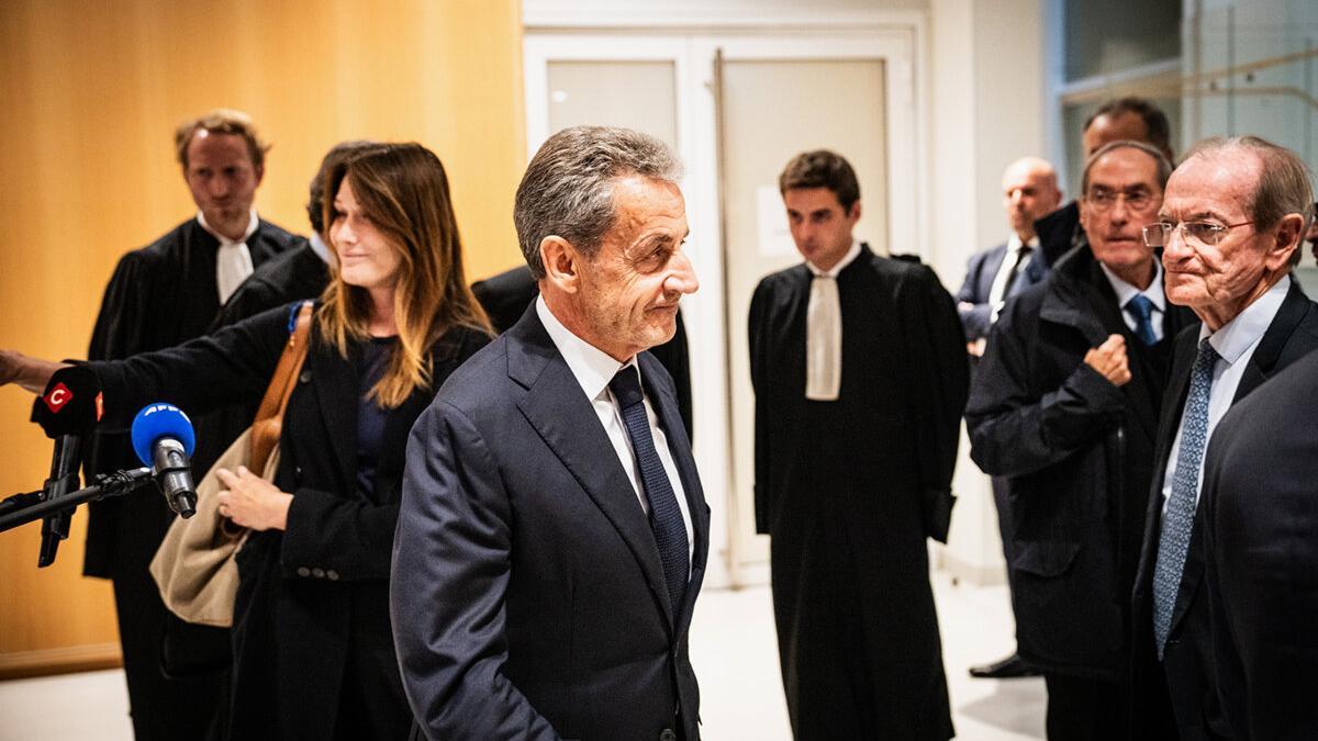 Nicolas Sarkozy tras su condena en el caso de la financiación libia de su campaña para las elecciones presidenciales de 2007.