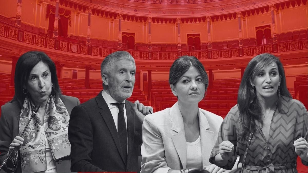 Margarita Robles, Fernando Grande-Marlaska, Sira Rego y Mónica García.