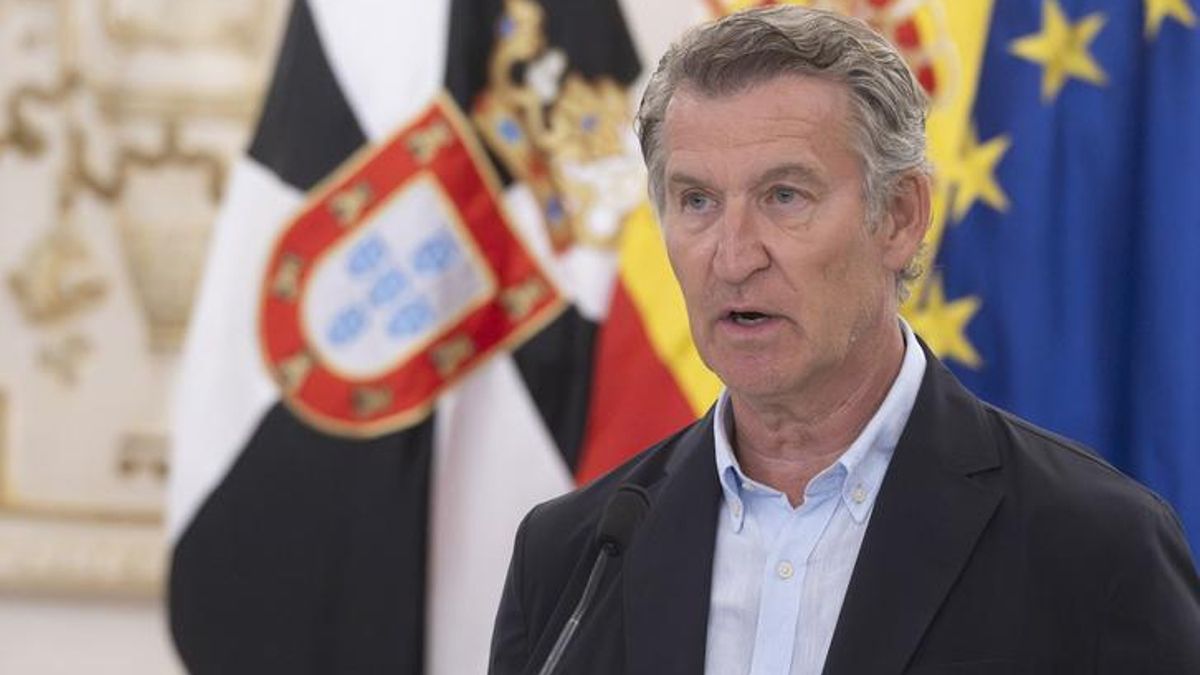 Alberto Núñez Feijóo durante una comparecencia en Ceuta.