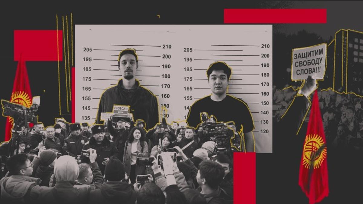 El cámara Alexander Alexandrod, a la izquierda, y Joomart Duulatov, a la derecha, dos de las víctimas más recientes del ataque del Gobierno de Kirguistán a la libertad de prensa.