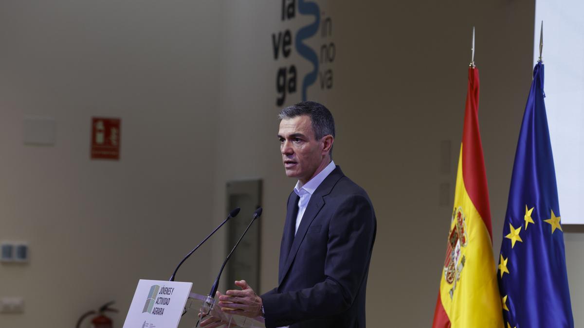 El presidente del Gobierno, Pedro Sánchez, en una presentación.
