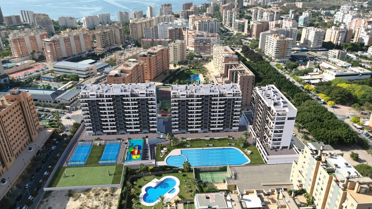 Una recreación del complejo residencial Les Naus, en Alicante (Valencia).