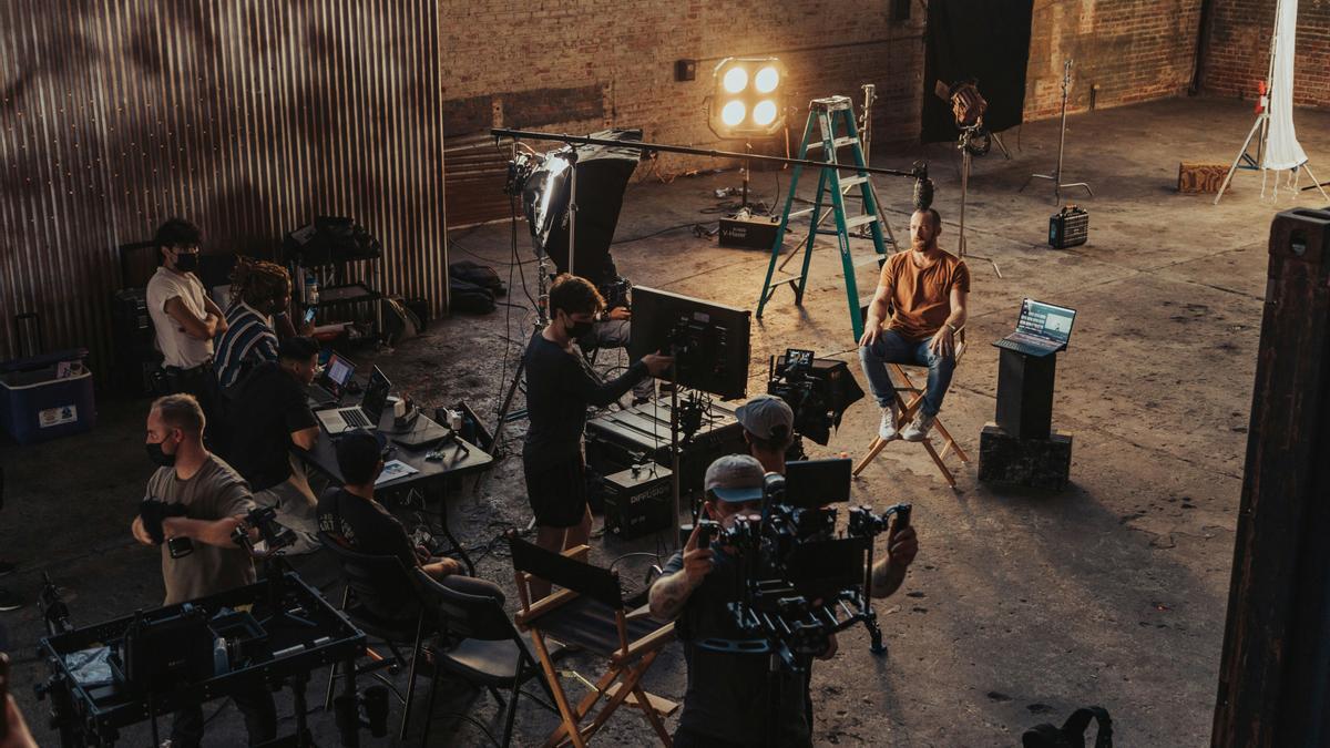 Imagen de archivo de un set de rodaje.