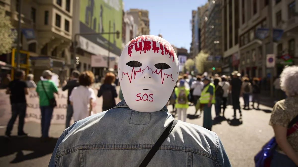 Imagen de archivo de una manifestación en defensa de la sanidad pública, en Madrid.