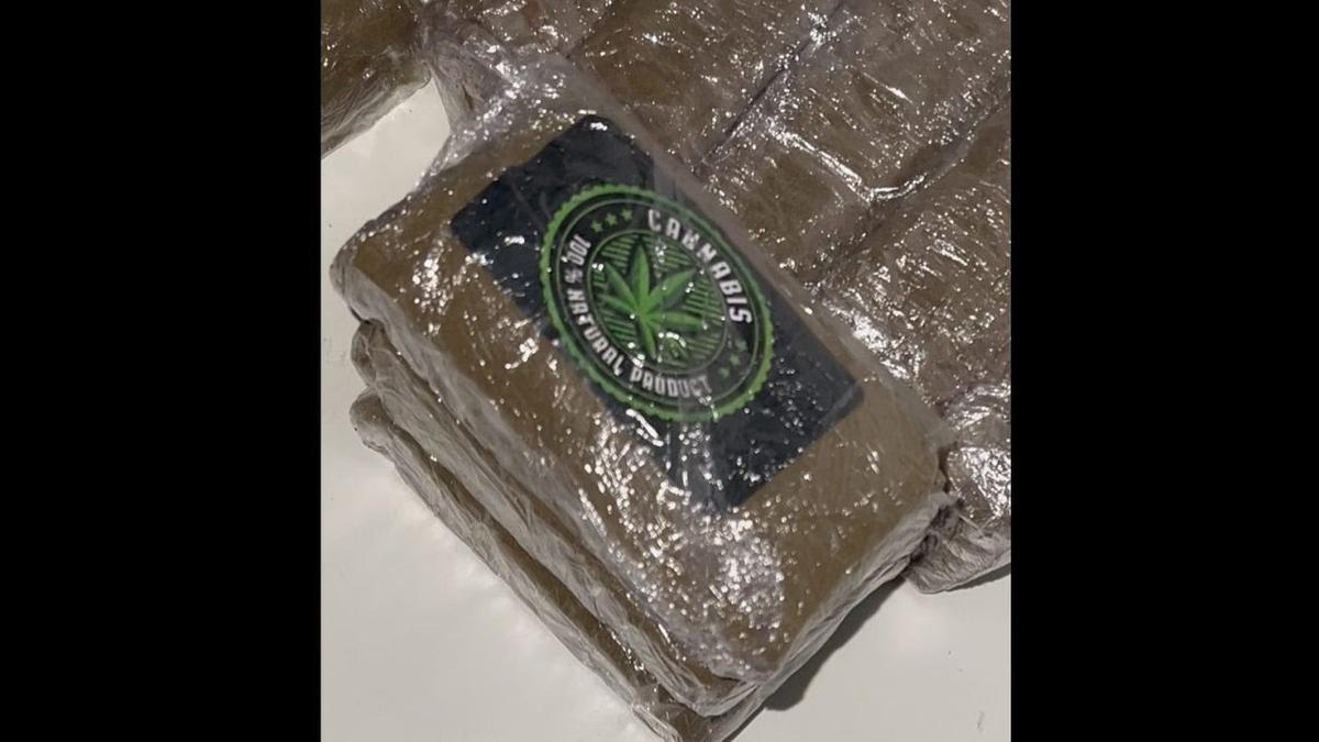 Detalle de la droga incautada hace escasas fechas por la Policía de Bélgica procedente de Barcelona.