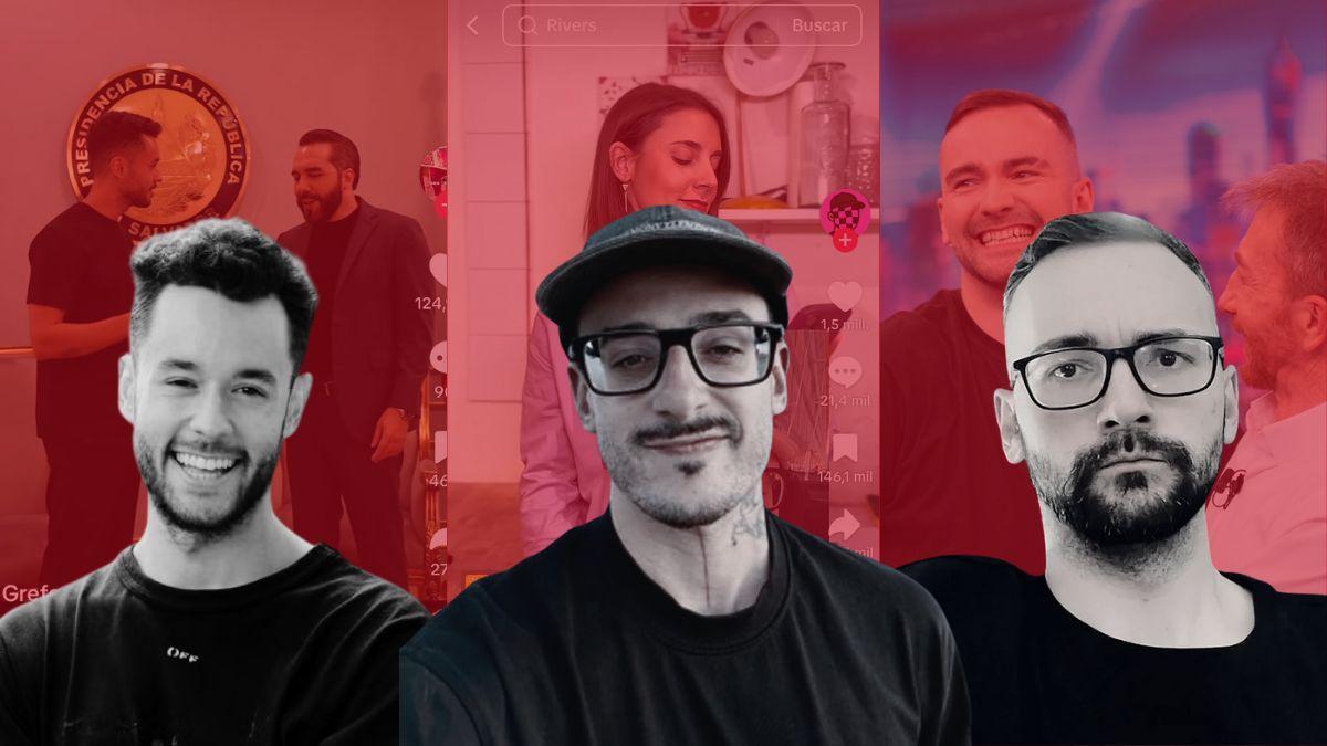 Los 'influencers' TheGrefg, RickyEdit y ElXokas con imágenes de sus redes sociales.