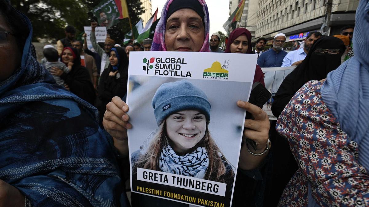 Protests in Pakistan in support of the Palestinian people and the Global Sumud Flotilla