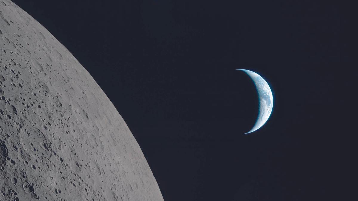 Una de las imágenes  de la NASA sobre la cara oculta de la Luna de la última misión Artemis.