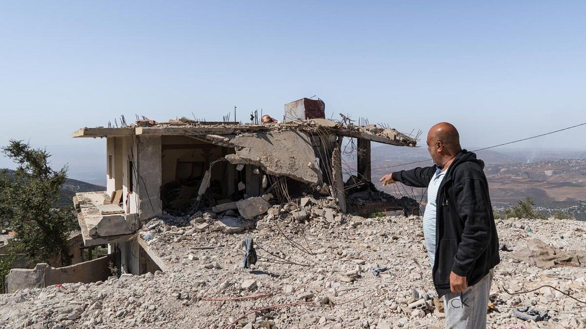 Casa destruida en Kfar Chouba, en la frontera con Israel, en septiembre de 2025.