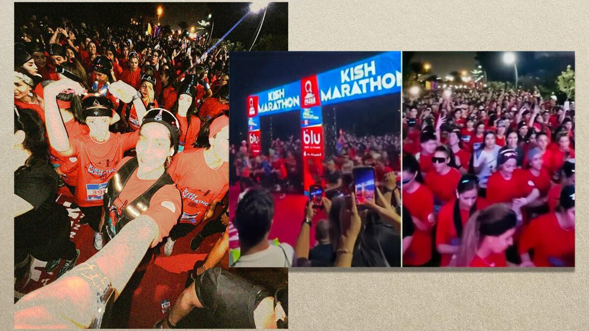 Capturas de pantalla X del maratón de Kish, en Irán, el 5 de diciembre de 2025.