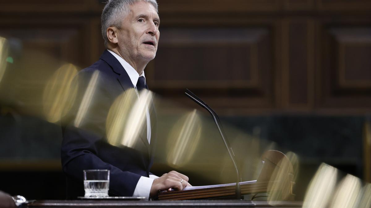Sesión de control al GobiernoEl ministro de Interior, Fernando Grande-Marlaska, comparece en el pleno celebrado en el Congreso de los Diputados, este miércoles.