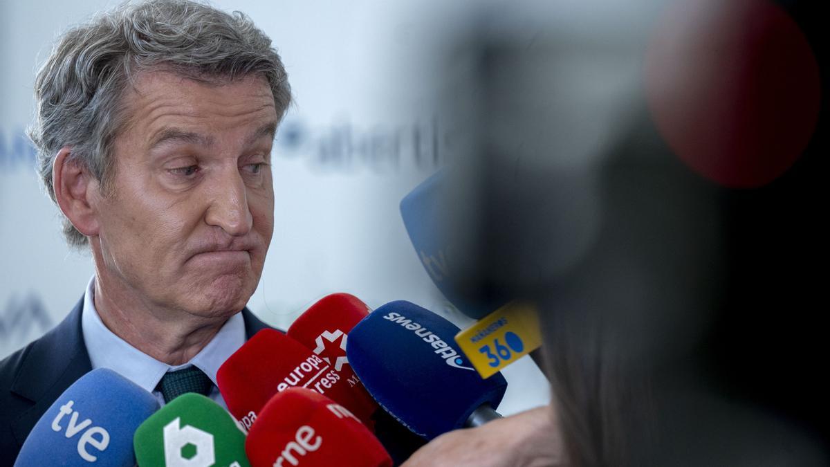 El presidente del PP, Alberto Núñez Feijóo, durante la segunda jornada del VII Foro Internacional Expansión.