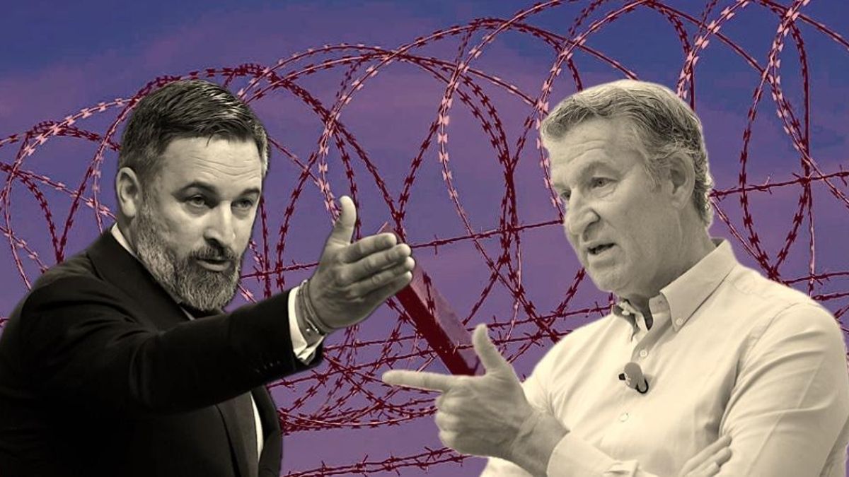 Santiago Abascal y Alberto Núñez Feijóo, los líderes de Vox y el PP.