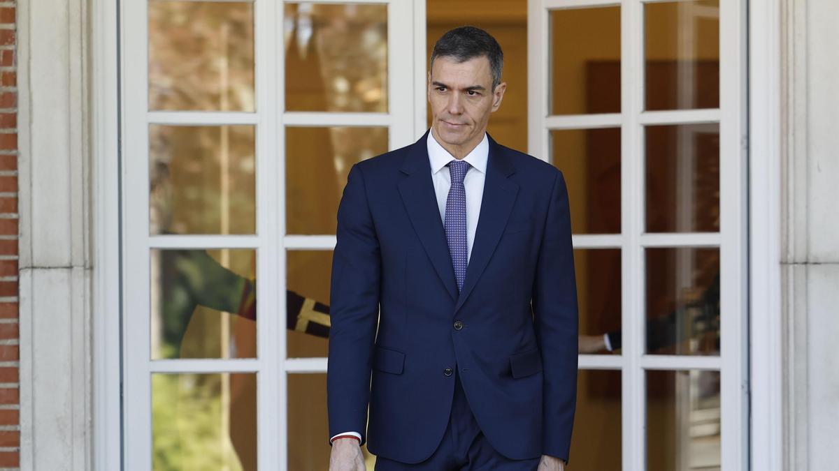 Sánchez, en el Palacio de La Moncloa.