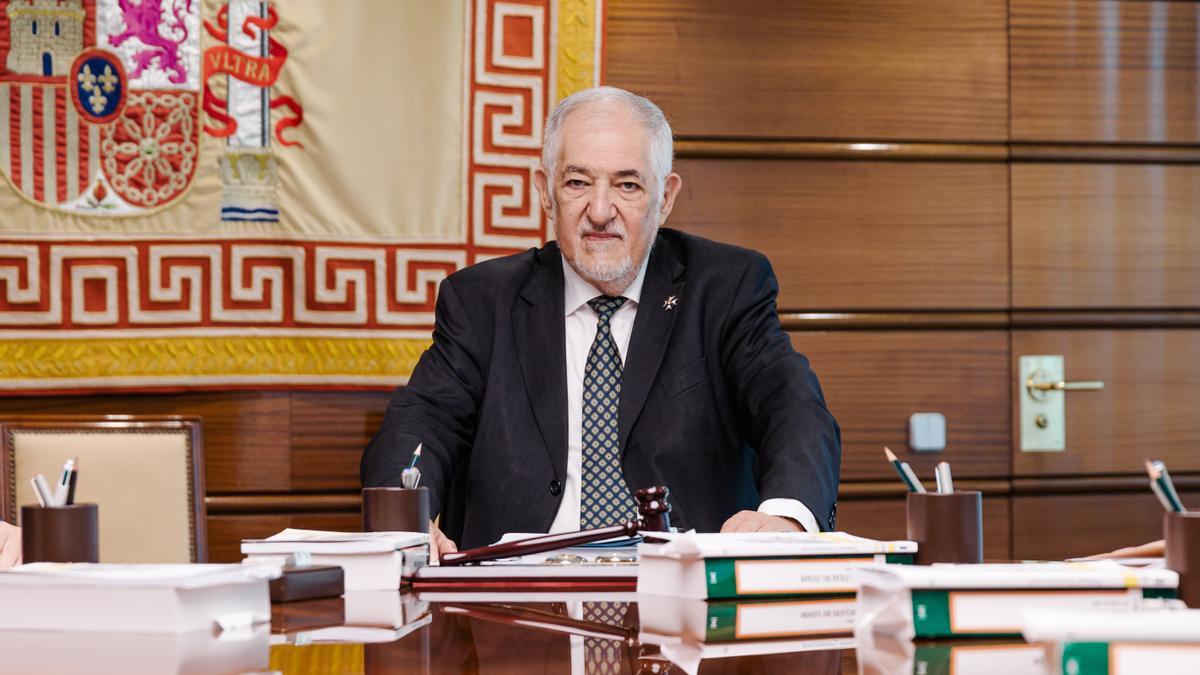 El presidente del Tribunal Constitucional, Cándido Conde-Pumpido, momentos antes de empezar el pleno sobre la ley de amnistía.