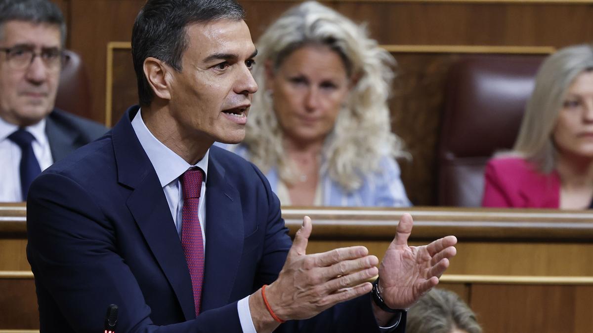 Sánchez, en el Pleno del Congreso.