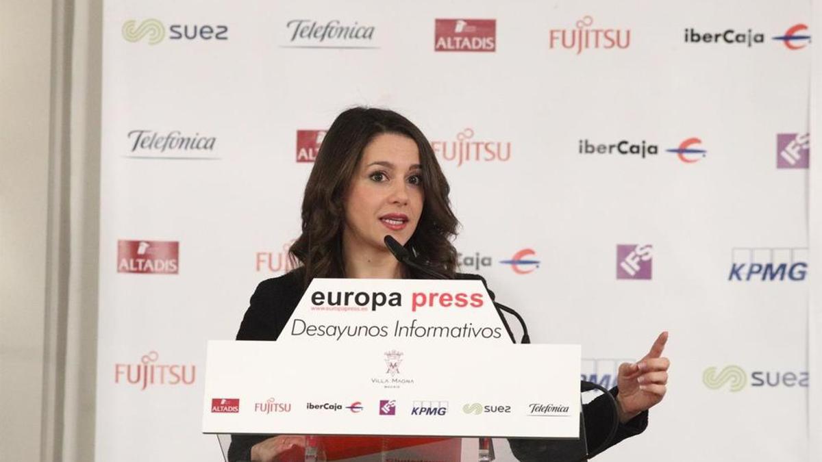 La líder de Ciudadanos en Cataluña, Inés Arrimadas.