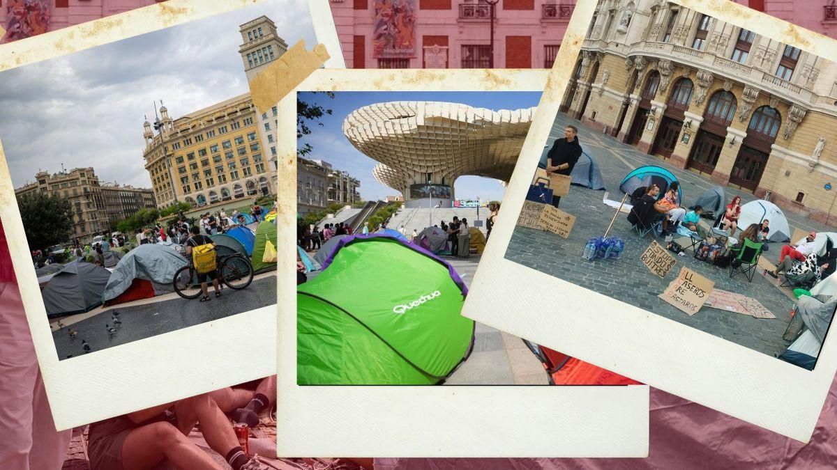 La chispa de las acampadas por la vivienda se extiende por toda España y abre la puerta a una huelga general