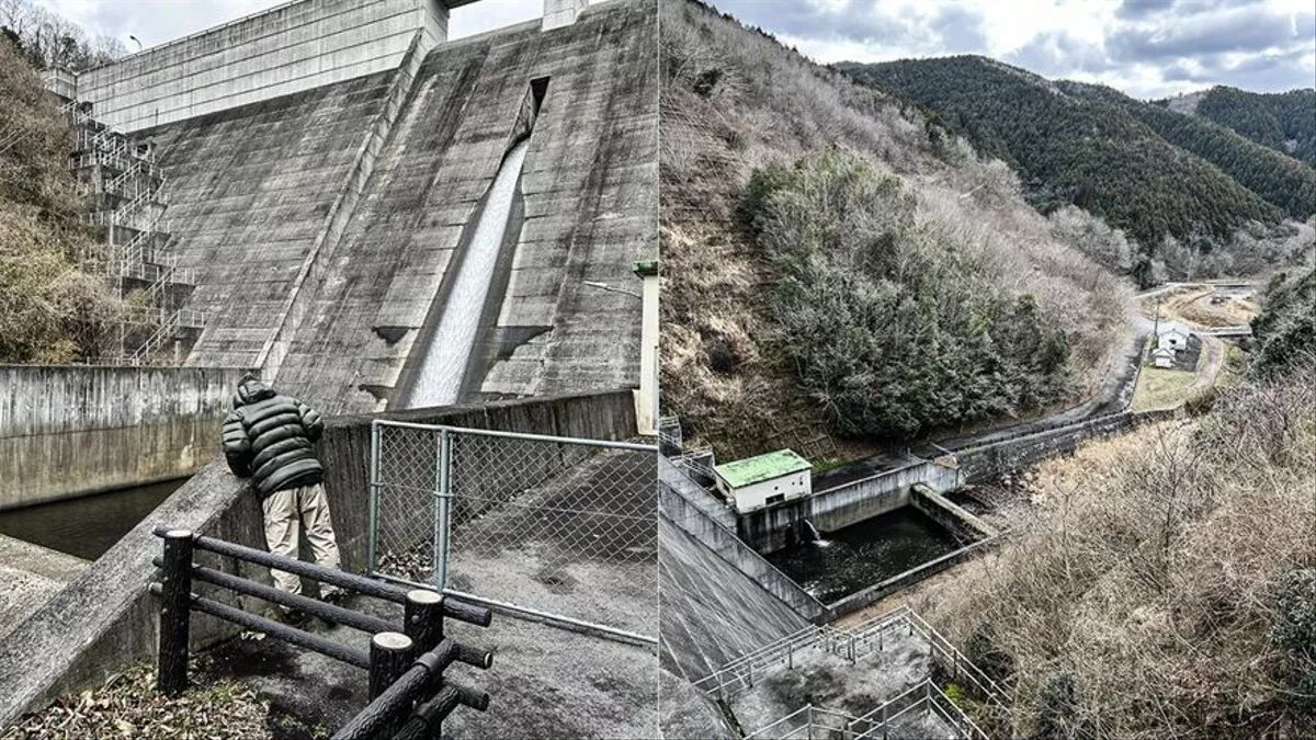 La presa  en la prefectura de Okayama donde se realizaron las mediciones de contaminación en 2023.