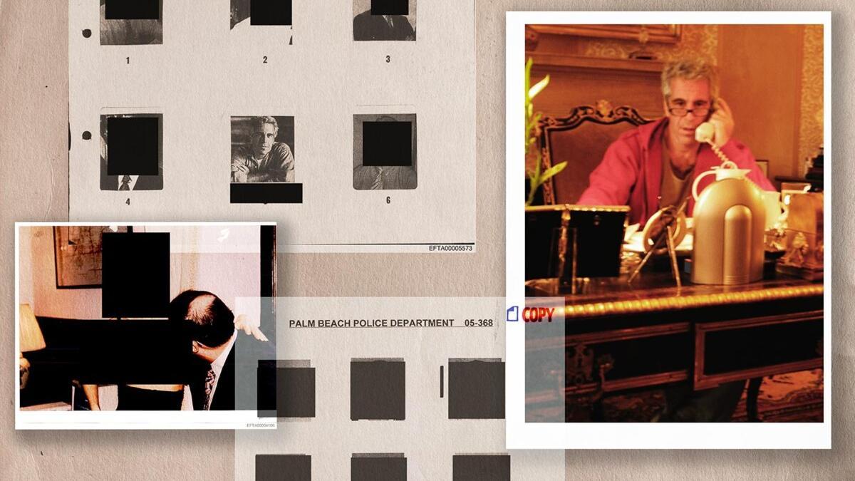 Fotomontaje con documentos difundidos por el departamento de Justicia de Estados Unidos