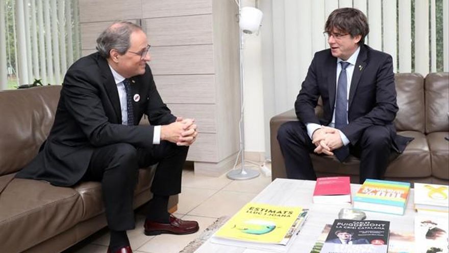 Reunión entre Torra y Puigdemont en Waterloo (Bélgica).